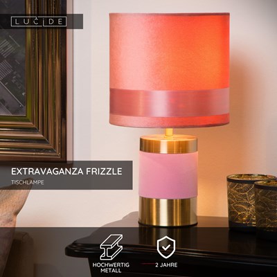 Lucide EXTRAVAGANZA FRIZZLE - Tischlampe - Ø 18 cm - 1xE14 - Rosa